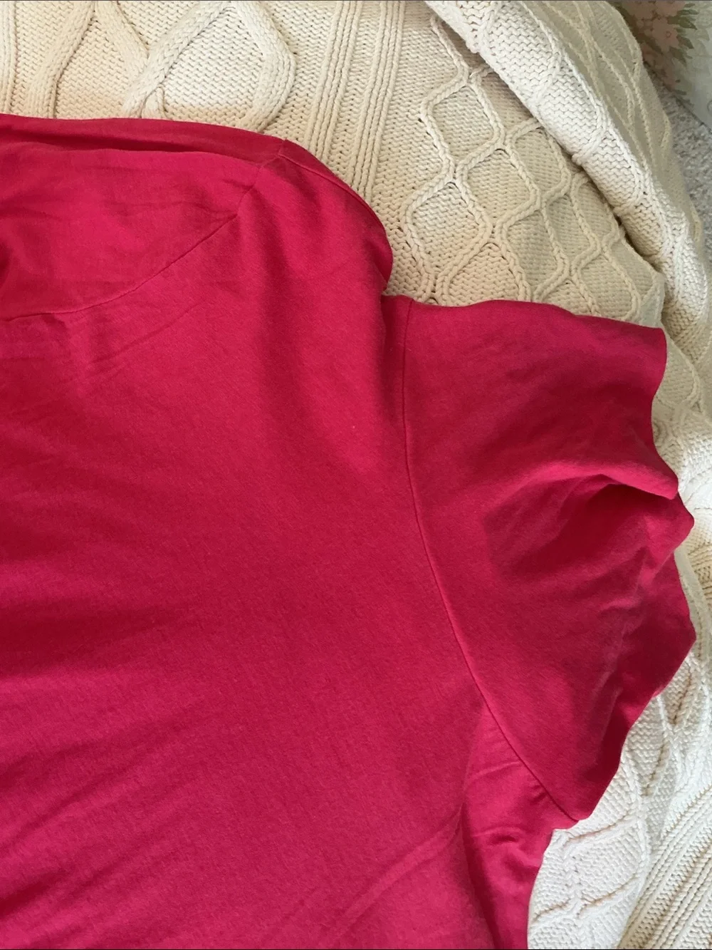 J. Crew Bright Pink Feather Jersey Long Sleeve